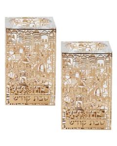 Crystal And Gold Tealight Candle Holder 3"H X 2"W