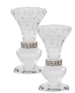 Crystal Candlesticks 4"H