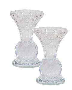 Crystal Candlesticks 4"H
