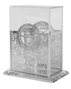 Crystal And Silver Bencher Holder 7.5"H X 5"W