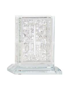 Crystal Havdalah Holder Silver Jerusalem