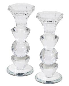 Crystal Candlesticks - 6" Tall