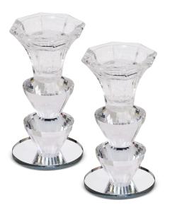 Crystal Candlesticks - 4.5" Tall