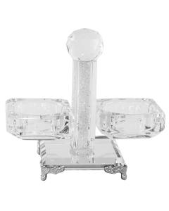 Crystal Salt Holder 4.25"H X 5.25"W