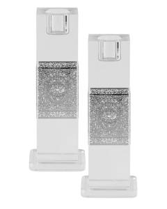 Silver Floral Candle Sticks Set 6"X 1.5"