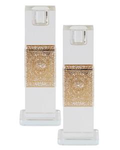 Gold Floral Candle Sticks Set 6"X 1.5"
