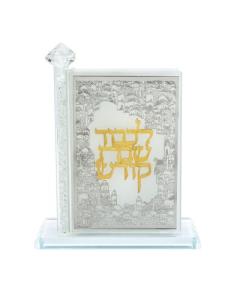 Crystal Match Box Standing Combined Gold and Silver plate