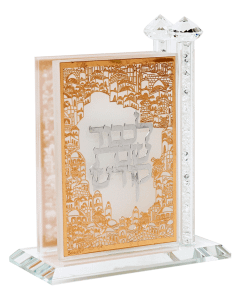 Crystal Match Box Standing Combined Gold and Silver plate