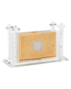 Crystal Match Box Standing Combined Gold and Silver plate