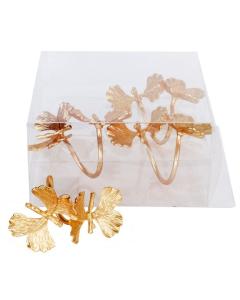 Gold Butterflies Napkin Ring Set Of 4