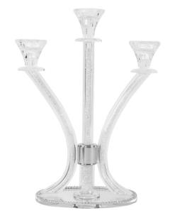 Candelabra 3 White Stones 14"