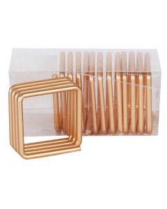Gold Squared Napkin Ring Set Of 4