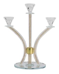 Crystal Candelabra Gold Filling - 3 Branch