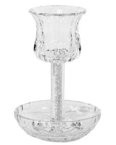 Crystal Kiddush Cup - White Filling With Square Leg