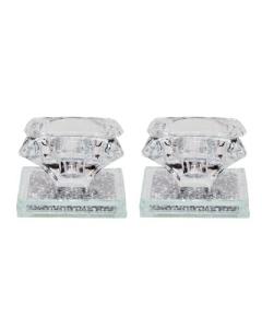 Crystal Candle Holder - Silver Filling Stand