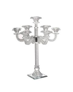 Candelabra with 7 Branches and Clear Crystal Filling