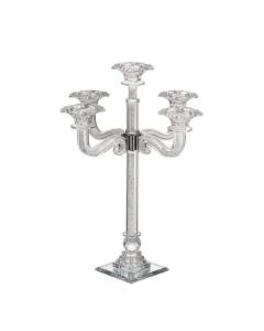 Candelabra with 5 Branches and Clear Crystal Filling