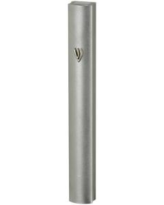 Aluminum Mezuzah With Metal Shin 12 Cm- Silver