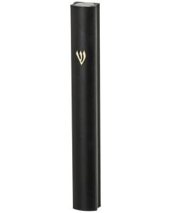 Aluminum Mezuzah With Metal Shin 12 Cm- Black