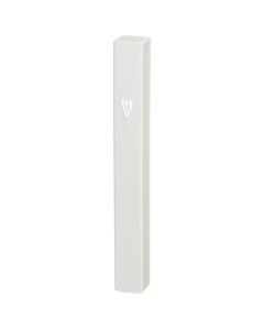 White Plastic Mezuzah with Rubber Cork 15 cm