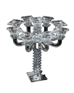 9 Branch Crystal Candelabra - Ringed Stem