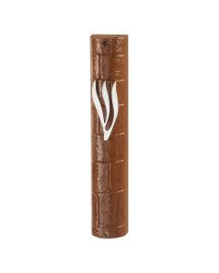 Painted Plastic "Kotel" Mezuzah Cover  with Rubber Cork (Wood)