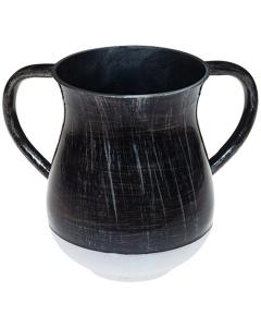 Black Aluminum Washing Cup with White Base