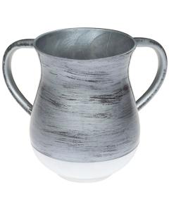 Gray Aluminum Washing Cup with White Base