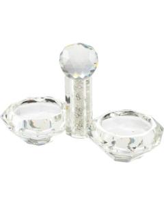 Crystal Salt Holder 4x5" With Glass Crystals