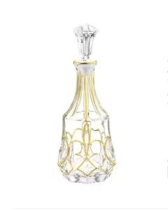 Crystal Liquor Bottle with Ornate Gold Design