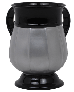 Washing Cup Silver & Black On Stem