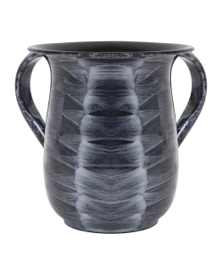 Washing Cup Tin Powder Coated Silver Waves