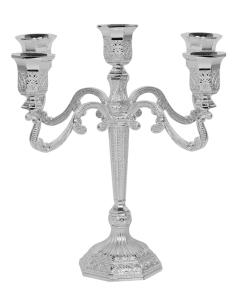 5 Light Silver Plated Filigree Candelabra