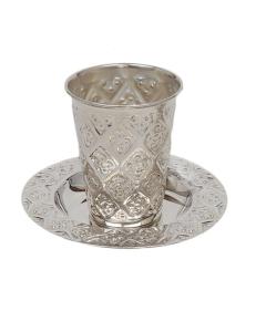 KIDDUSH CUP SET DIAMOND DESIGN