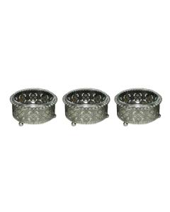 Set Of 3 Dip And Container Bowls Pewter 5x2.5"