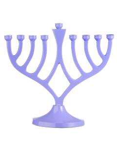 Classic Candle Menorah Purple 7"