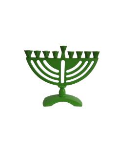 Mini Menorah Round Style Green 5.5"