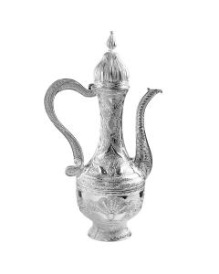 Chanukah Kriegel with cover / Oil Bottle Silver Plated Filigree 10.5"