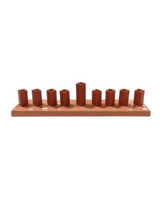 Strip Menorah Enamel Finish Orange
