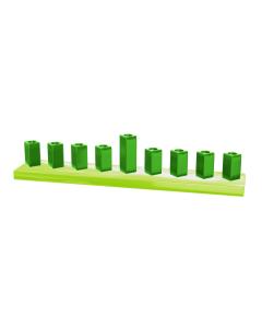 Strip Menorah Enamel Finish Green
