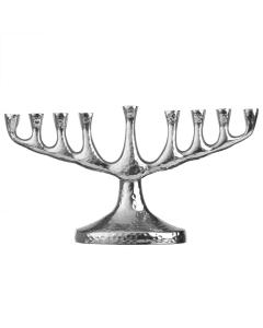 Menorah Nickel Hammered 5.5 x 10"