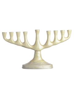 Menorah Stainless Steel Pearl 5.5 x 10"