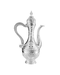 Chanukah Kriegel /Oil Bottle Silver Plated With Cover Filigree 8.5"