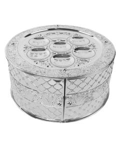 3 Tier Silver Plated Seder Plate Large