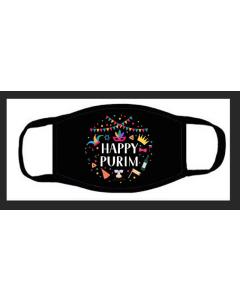 Black "Sameach Purim" Face Mask