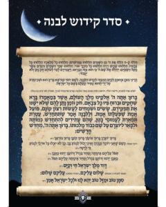 One Page Kiddush Levanah with Navy Border & Hard Lamination
