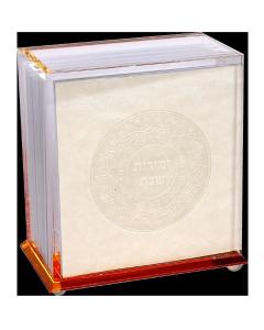 Acrylic Zemiros Holder With 6 Leather Look Zemiros