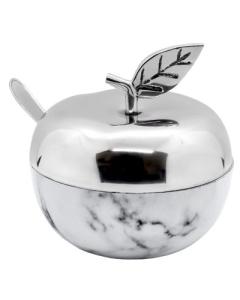 Honey Dish Apple Shape Stainless Steel Marble