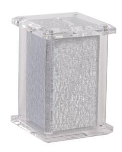 Acrylic Tzedakah Box With Poles Silver 5 X 3"