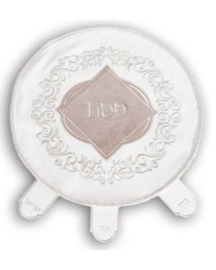 Leather Matzoh Cover - 17.5" - 3 Pockets - With Hard Plastic Cover